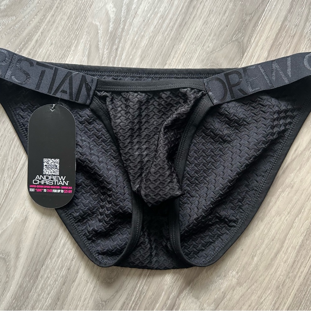 Andrew Christian | Martel Mesh Brief w/ Almost Naked in Black (Medium) - Picture 8 of 16